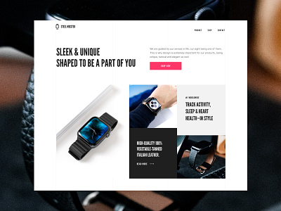 Steel meister design experimental homepage interface landing product smartwatch ui watch website