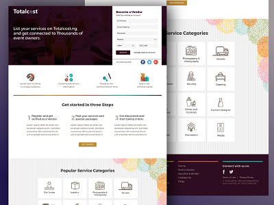 WIP: Merchant Signup page design homepage landing page uiux web design website