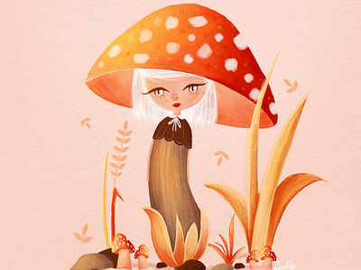 Mushroom Girl art art direction character design design digital painting drawing graphic design illustration instagram