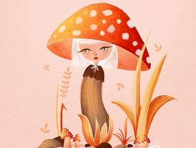 Mushroom Girl art art direction character design design digital painting drawing graphic design illustration instagram