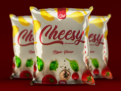 Cheesy - Potato Chips Packaging branding design package design packaging potato potato chips