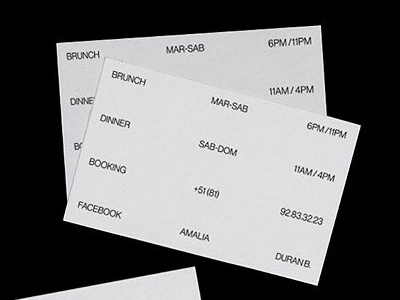 Amalia Duran "Proposal" buisness card