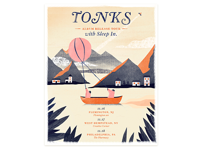 Tonks Tour Poster flier illustration poster art textures