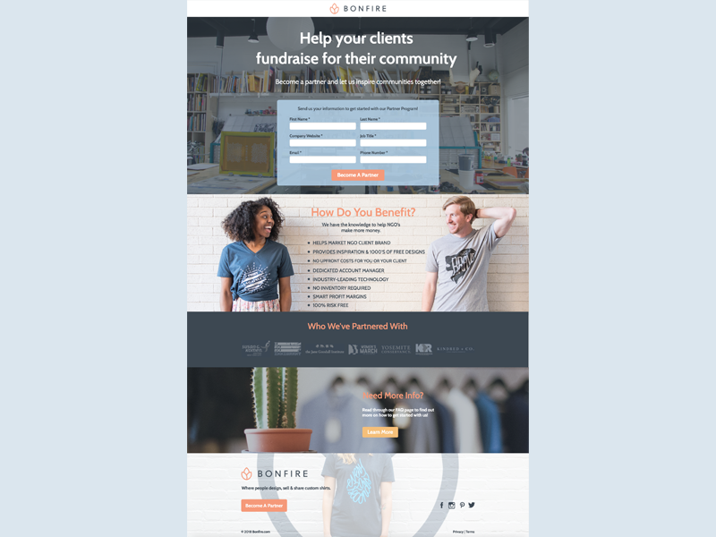 Bonfire Agency Page fundraising bonfire design page agency