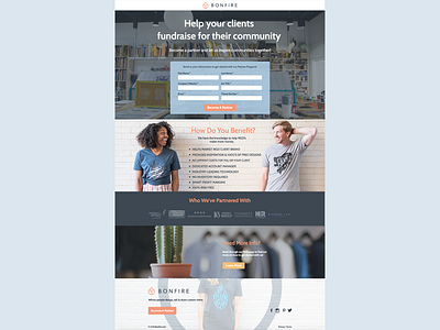 Bonfire Agency Page branding design landing page unbounce