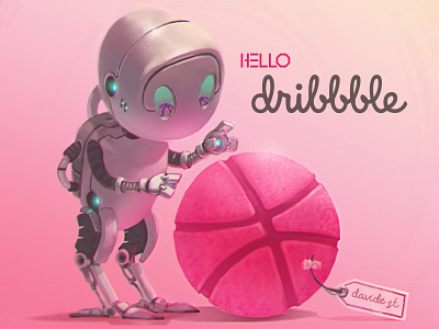 Hello Dribbble art digitalpainting dribble firstshot hello mech robot scifi