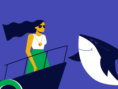 Final animation animation boat character duik funnelbox illustration shark video