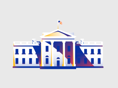 White House Icon architecture gradient icon usa today vector white house