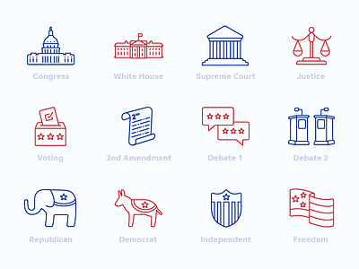 Elections Icons american elections congress debate democrat elections icons independent republican supreme court usa elections voting white house