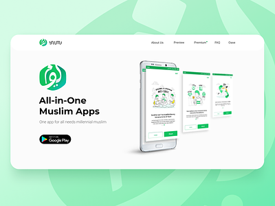 Yaumi - Muslim Apps Landing Page graphic design landing page muslim responsive ui ui ux web app web design