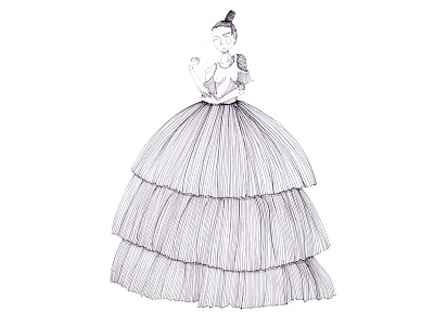 Prom analog drawing fashion fashion illustration illustration ink