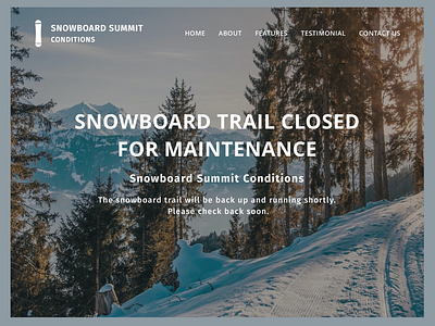 Snowboard Trail Closed For Maintenance app design design mobile snowboard snowboarding ui ui design user interface ux web website