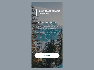 Snowboard Summit Conditions - Forgot Password Confirmation