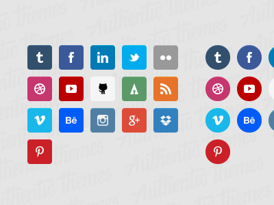 Authentic Themes Flat Social Icons authentic free freebies icons social themes