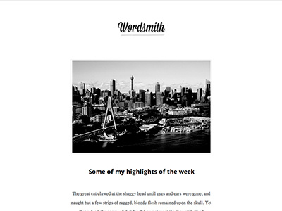Wordsmith blog blogging clean elegant journal minimal simple theme wordpress
