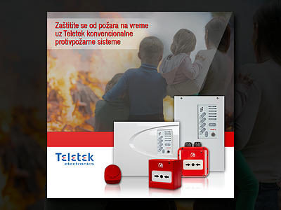 Teletek fire alarm systems banner design design graphic design