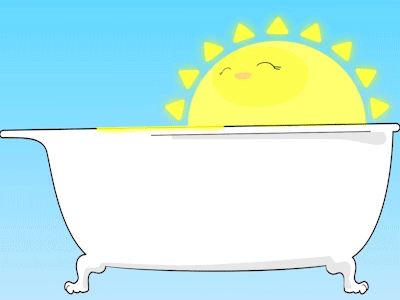 Soaking up the Rays after effects animation bath bathing character cute soak soaking sun sunbathing sunnie