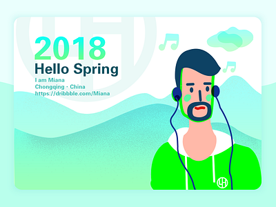 Spring is coming green illustrations spring ui