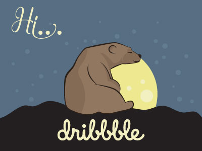 Hello Dribbble animal bear cute debute illustration logo whimsical