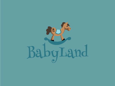 Rocking Horse children cute illustration kids logo