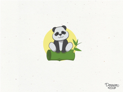 Playful panda on bamboo log