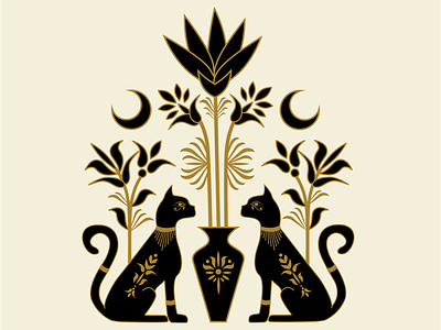 Egyptian Cats atx design designer graphicdesign illustrator mystical art