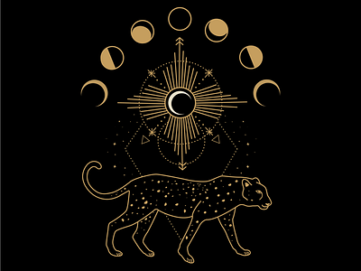 Celestial Cheetah adobe atx design graphic design illustration illustrator mystic mystical