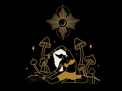Spiritual Shroom Lady alchemy atx branding design designer graphic design illustration illustrator mysticism