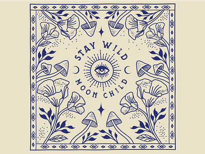 Stay Wild Moon Child alchemy atx bandana branding design designer graphic design illustrator mystical mysticism vector art