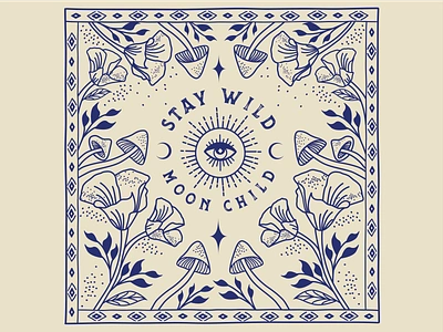 Stay Wild Moon Child alchemy atx bandana branding design designer graphic design illustrator mystical mysticism vector art