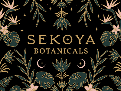 Sekoya Botanicals atx designer branding design floral illustration illustrator mystical pattern