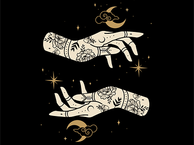 Tattoo Celestial Hands atx celestial design graphic design illustration illustrator mystical tattoo