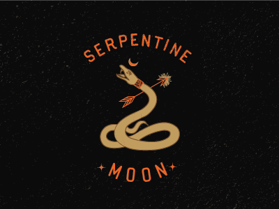 Serpentine Moon atx badge design design freelance graphic design illustration illustrator moon serpent snake art vector