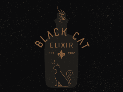 Black Cat Elixir atx badge cat design designelixir digital art freelance graphic design illustration vector illustrator