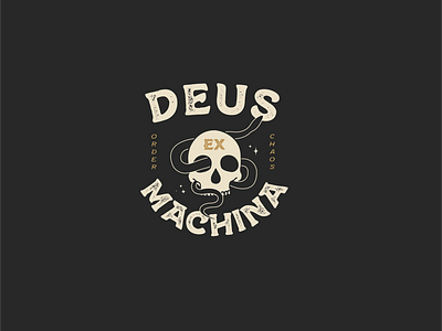 Deus Ex Machina badgedesign branding design graphic design illustrator skull