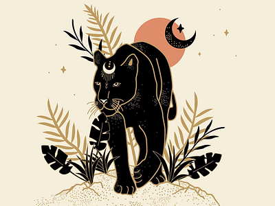 Panther atx cosmic design designer graphic design illustrator mystical