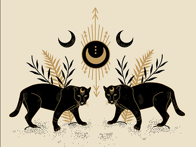 Celestial Panthers atx design designer graphicdesign illustration illustrator logo mystical panther