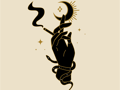 Smoke Serpent Hand adobe atx design designer graphic design illustrator mystical occult