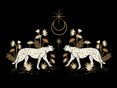 Celestial Cheetahs adobe atx cheetahs design designer graphic design illustrator mystical design