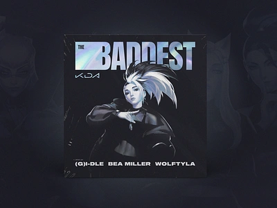 K/DA "The Baddest" Single Cover advertising album album art album cover albumcoverdesign brand branding campaign design design game illustration kda leagueoflegends marketing typography