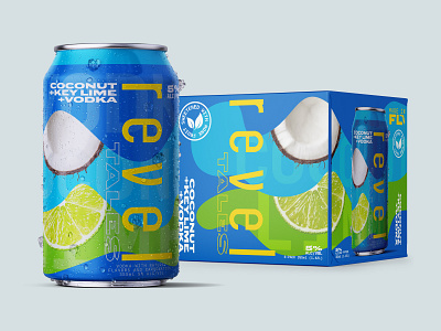 Revel Tales - Coconut Key Lime Vodka Packaging beverage box can packaging