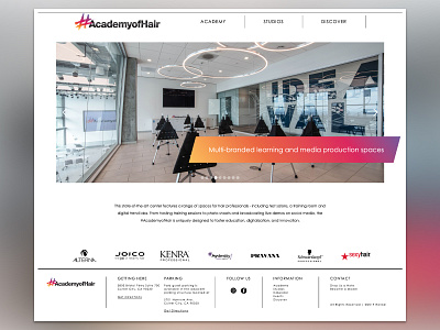 Academy of Hair Website design ui ux web webflow website website design