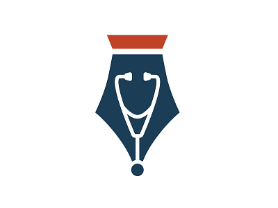 Brockman Foundation Logo logo design pen stethoscope