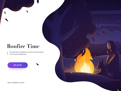 Bonfire Page bonfire dog illustration interface night web