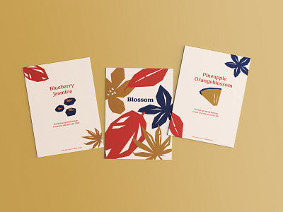 Blossom Tea Postcards adobe illustrator brand identity branding conceptual illustration logo mockup sharpen design vector