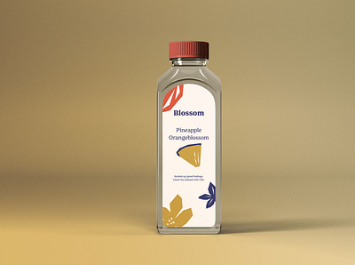 Blossom Tea Bottle adobe illustrator brand identity branding conceptual illustration logo mockup packaging