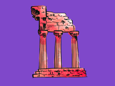 Roman Ruins brand identity branding conceptual design drawing illustration ipad procreate