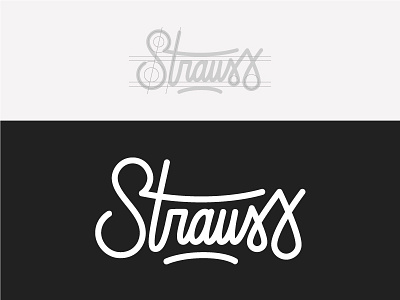 Strauss font hand lettering logo type