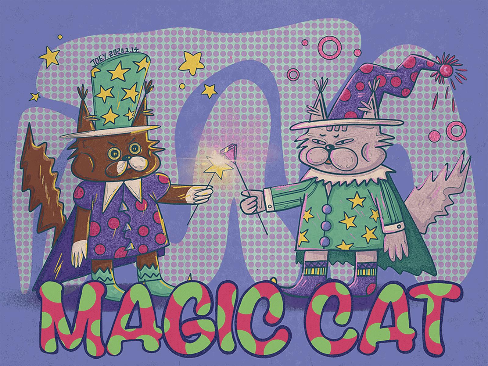 magic cat gif illustration pad