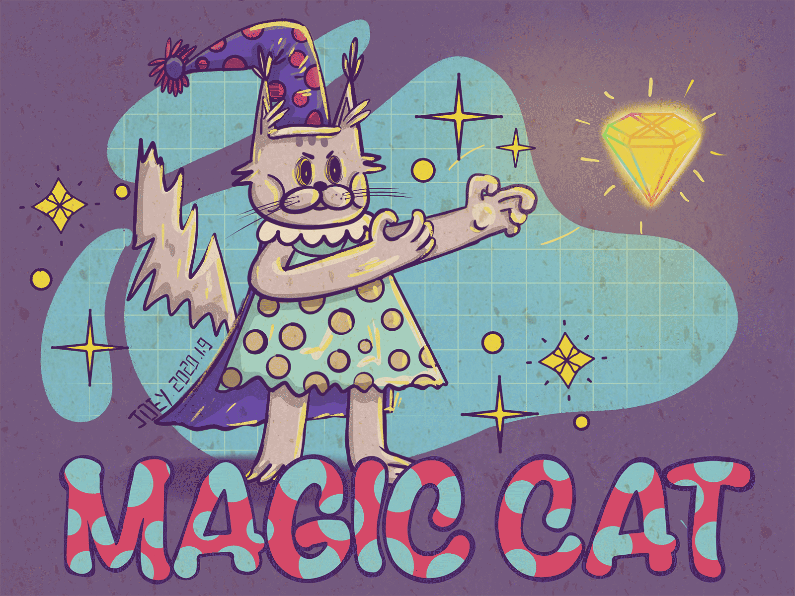 magic cat illustration pad paint